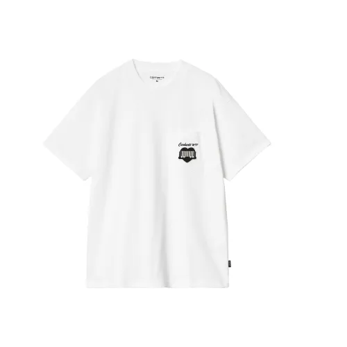 Carhartt WIP FW24 S S Сердце Хвост платья Карман T Рубашка T Рубашка Унисекс Белый