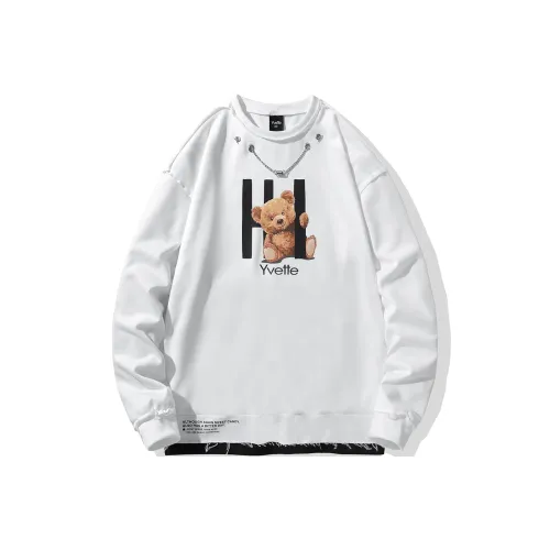 Yvette Круглый вырез Свободный крой Толстовка Унисекс