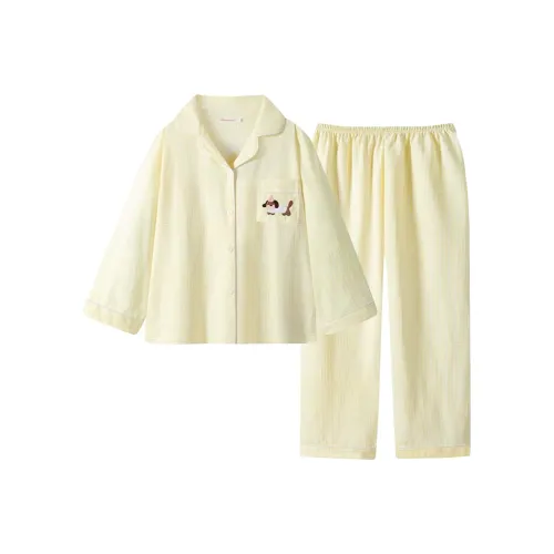 QIAOYUN Пижамный комплект женский желтый