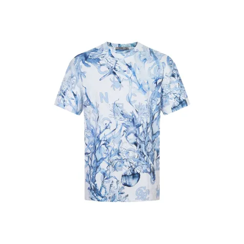 C'N'C Smudge Distortion Series Рубашка Мужская Синие Узоры