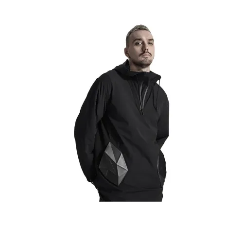 NORVINCY Однотонный Полузастежка Открытая Шея Толстовка Унисекс