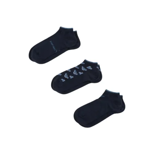 EMPORIO ARMANI Низкие носки Мужские 3 упаковки темно-синий