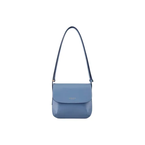 AMANI La Prima Коровья кожа Сумка через плечо Большая Женская Светло-синяя