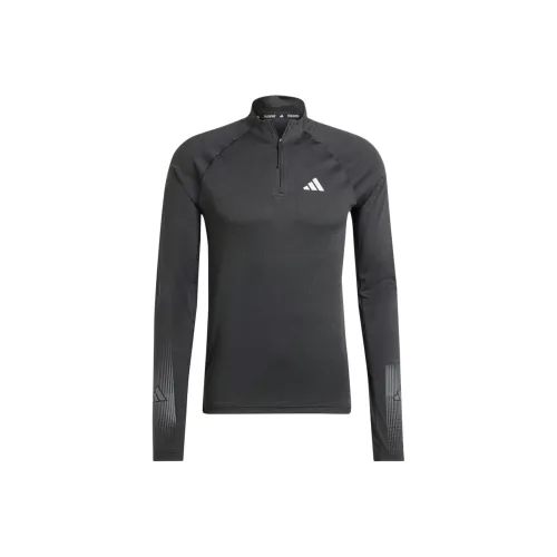 Adidas Gym+AEROREADY BRANDLOVE 1 4 ZIP Рубашка T Рубашка Мужская Черная