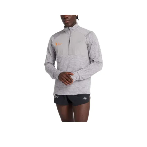 New Balance NYC Marathon AthleticsHeat Сетка T-Рубашка Мужская Спортивная Серого цвета