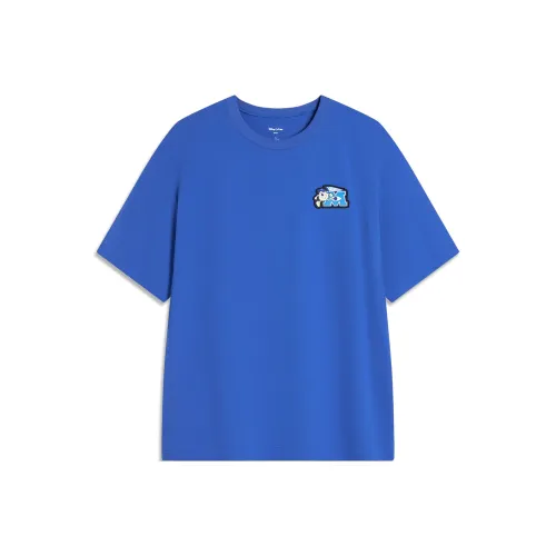 LINING x Disney Monsters University Совместная брендированная Disney Рубашка Унисекс Цветная Синяя