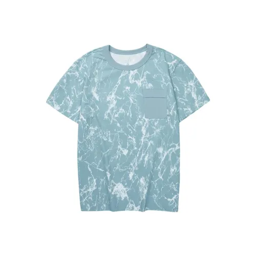 Skechers Sports Life Collection T-Shirt Мужской Серый Синий Мраморный Кракелюр Полностью С принтом