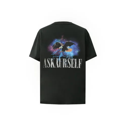 Askyurself Промытый черный Унисекс Футболка