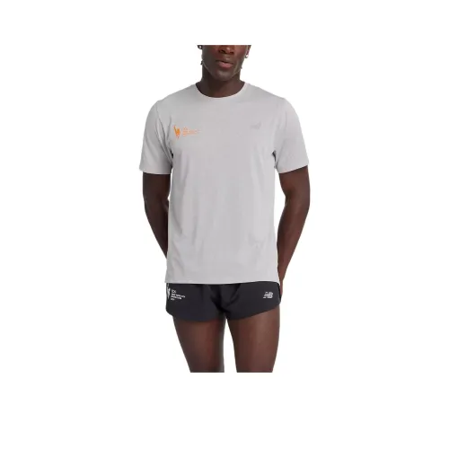 New Balance NYC Marathon Athletics T-Shirt Мужская Спортивная Серый