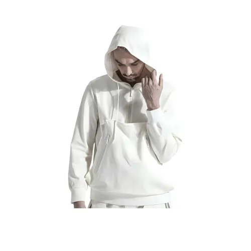 NORVINCY Спущенное плечо Стиль Молния Полуоткрытая Планка Повседневный свитшот Унисекс