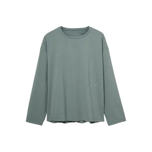 Asics Длинный рукав Crew T-рубашка унисекс зеленый