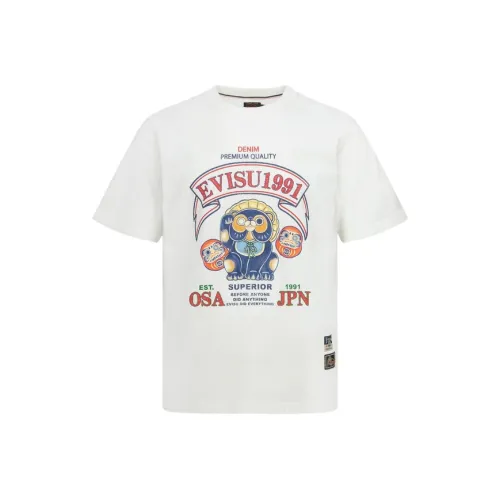 EVISU 2024 Осенний Зимний Т-Рубашка Мужская Белая