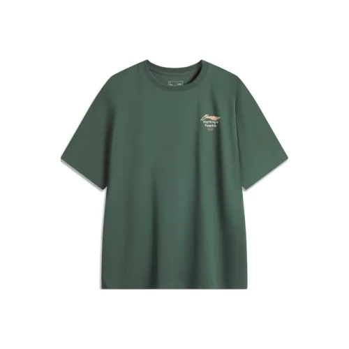 LINING Sports Life Collection Кленовый Деревянно‑зеленый Мужская T-рубашка