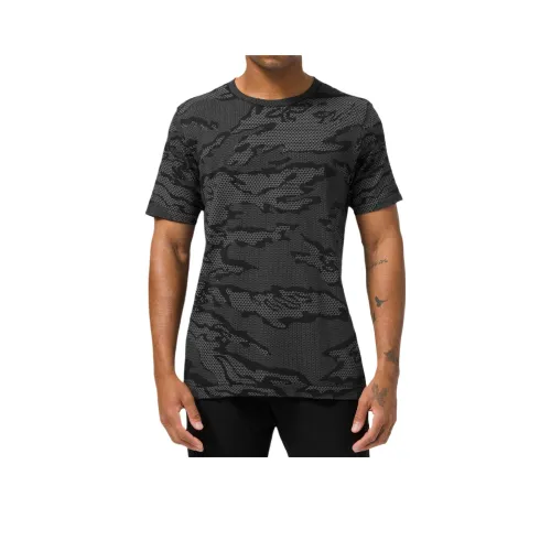 lululemon Металл Vent Breathe T Рубашка Мужская Камуфляж Серебряная капля Черный