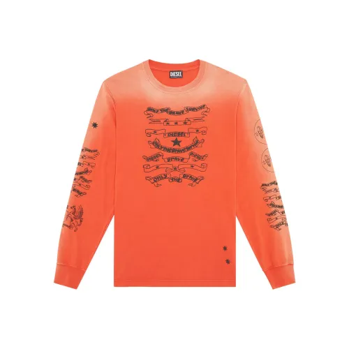 DIESEL Orange Men's Sweatshirts