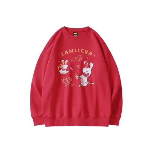 LAMLICKA x FENGKUANGTUZI Свитшот Унисекс Красный