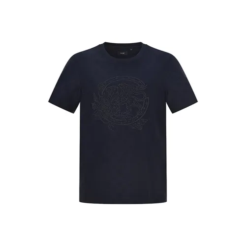 RARE Короткий рукав T-рубашки Мужской Темно-синий