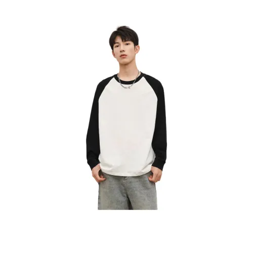 BALENO 100% хлопок Рукав реглан Базовый слой Свободный крой Пуловер Круглый вырез Топ Повседневный Внутренний Длинный рукав Осенний Мужской