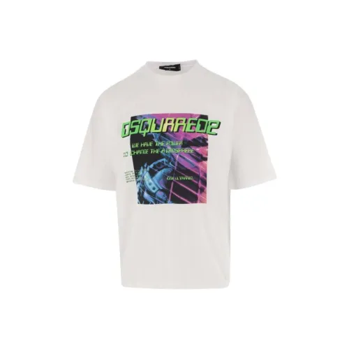 DSQUARED 2 Белый Мужской T-Рубашки