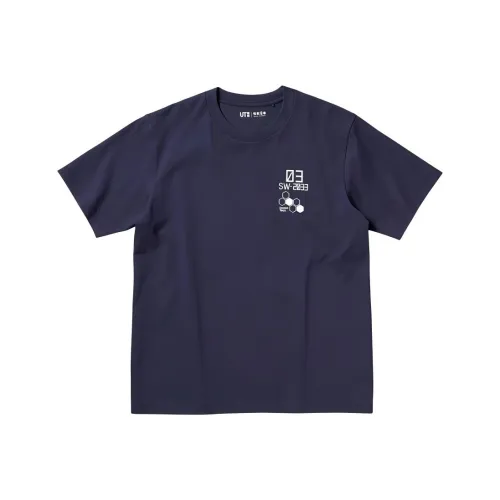 UNIQLO x GUAISHOU8HAO LIANMINGKUAN Т-рубашка Унисекс Темно-синий