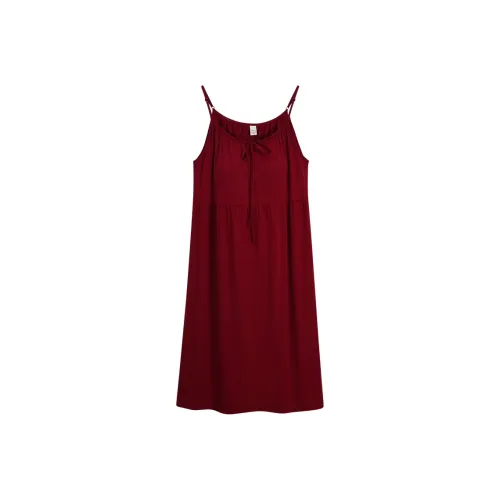 Sha Qian Ночная сорочка Женская Бордовая