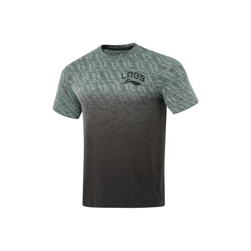 LINING Professional Basketball Series T-Shirt Мужская Энергетическая Зеленая Обсидиановая Серый