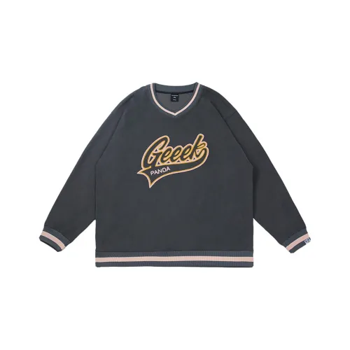 WAYNEXZAVIER V-Neck Свободный крой Толстовка Мужской Темно-серый