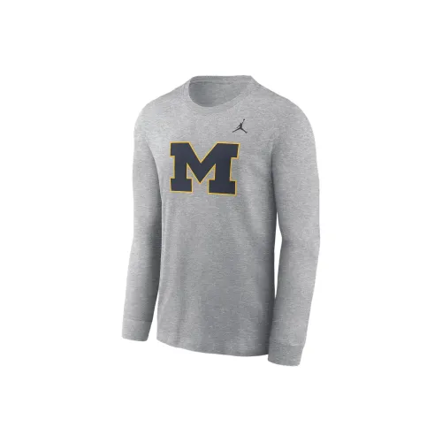 Jordan Michigan Wolverines T-Shirt Мужская Темно-Серый Смешанный Цвет