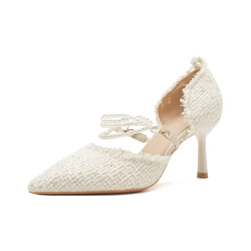 Bamiti Узкий каблук Туфли Мэри Джейн Женские Белые