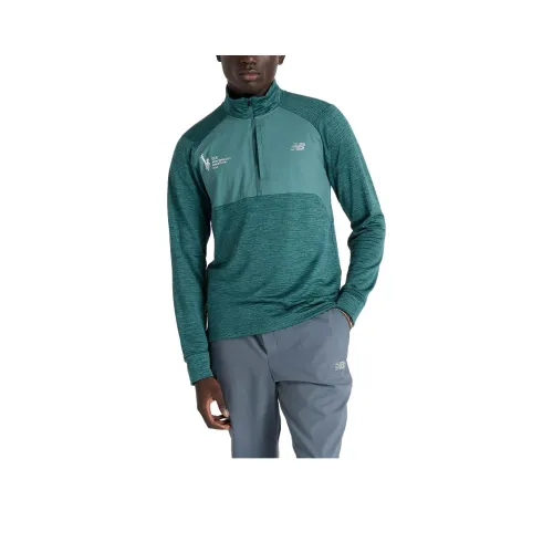 New Balance NYC Marathon AthleticsHeat Сетка T Рубашка Мужская Еловый зеленый