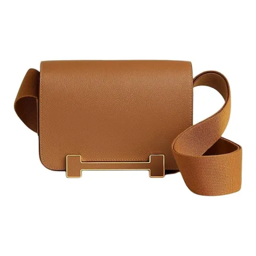 HERMES Geta Evercolor Телячья кожа Сумка через плечо Сумка на плечо Женская Золотисто-коричневая