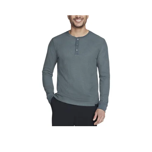 Skechers GOKNIT Waffle Henley Shirt Мужская Темно-зеленая