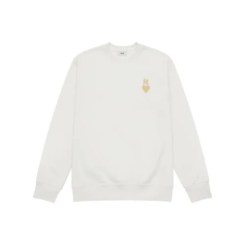 Mlb Base Logo New York Yankees Heart Collection 24FW Предосенний Пуловер Свитшот с круглым вырезом Унисекс Кремовый