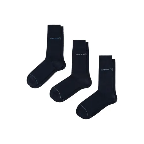 EMPORIO ARMANI Носки Crew Мужские 3 упаковки темно-синий