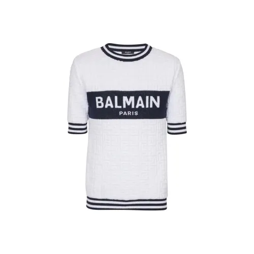 BALMAIN Белая Мужская T-рубашка