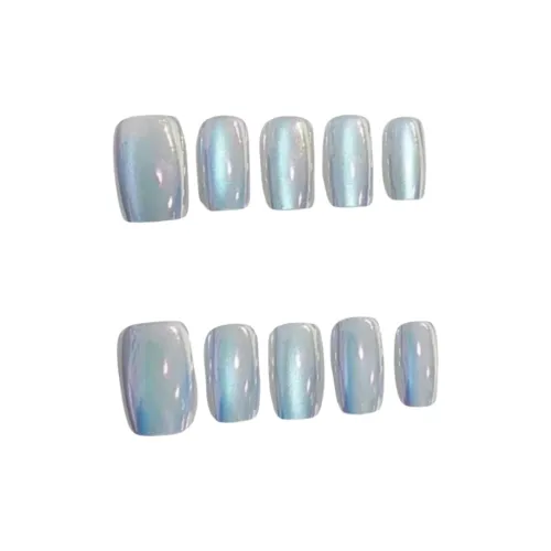 Gentle Welcome Ледяной Синий Радуга False Nail Короткий LADDER Однотонный Стиль Instagram