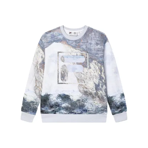 FILA X THE MET Co Брендированная Серия Полный Принт Мужские Толстовки