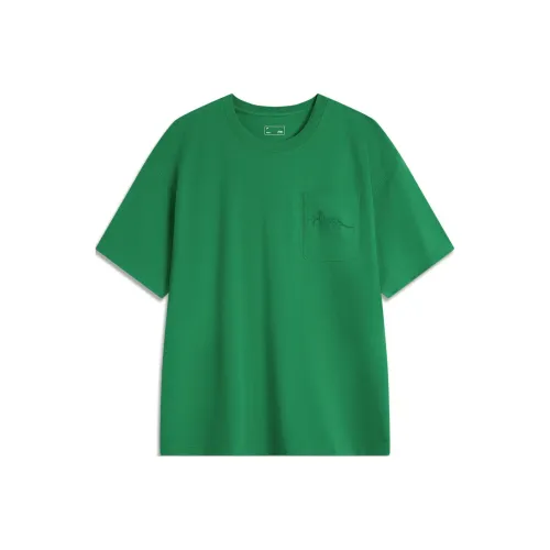 LINING Sports Trendy Collection Weekend Youth T-Shirt Унисекс Бирюзовый Зеленый