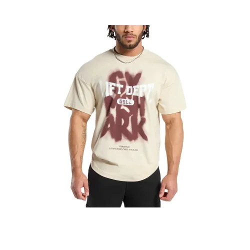GYMSHARK Бежевый Мужской T-Рубашки