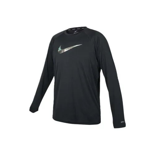 nike Dri Fit UV T Рубашка Мужская Черное Золото Серебристый