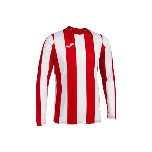 Joma Long Sleeve Рубашка Man Inter Классический красный Белый T Рубашка Мужская Красная Белая