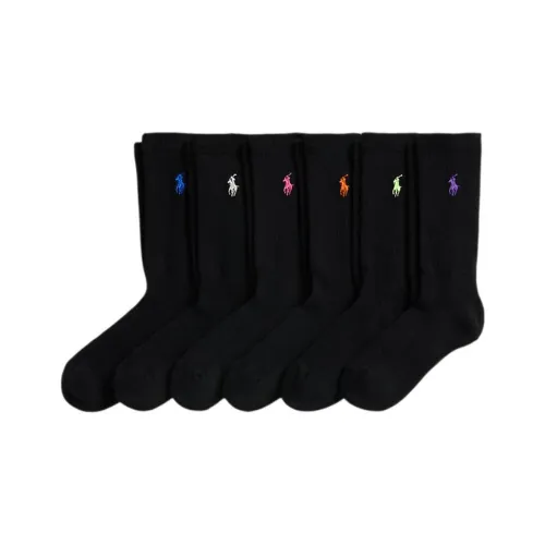 Polo Ralph Lauren Носки Crew Мужские упаковка из 6 пар черные
