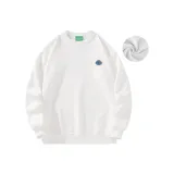 Белый флисовый свитшот с круглым вырезом