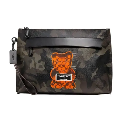 COACH X Vandal Желейный Медвежонок Коллаборация Сумочка для украшений PVC Клатч Большой Женские Камуфляж Зеленый