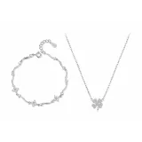 Счастливый Четырехлистный Клевер Одежда Комплекты [Браслет + Ожерелье]