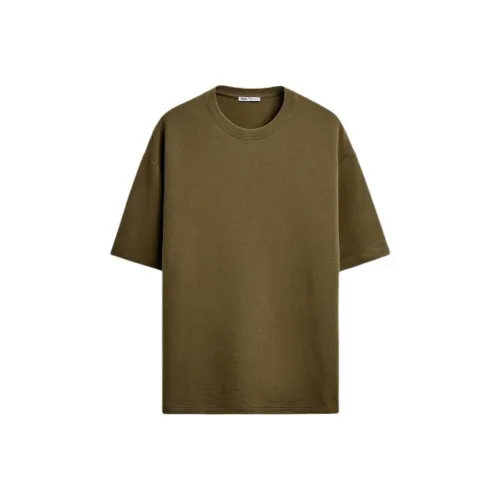 ZARA Оливково-зеленые Мужские T-рубашки