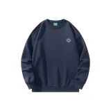 Темно-синий синий стандартный свитшот с круглым вырезом