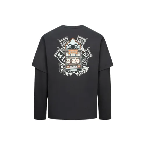 EVISU 2024 Осенний Зимний Т-Рубашка Мужская Угольный Серый