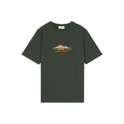 Maison Kitsune FW24 T Рубашка Мужская Зеленая
