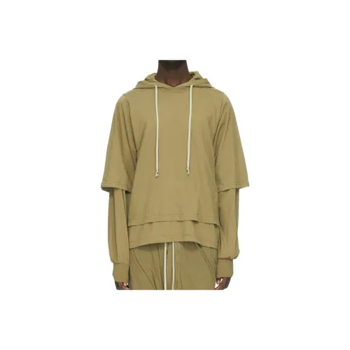 RICK OWENS совместный бренд Желтый Зеленый Мужские Свитшоты